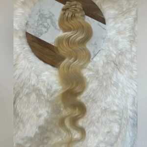 20 Inch Human hair Light Blonde Clip in extensions